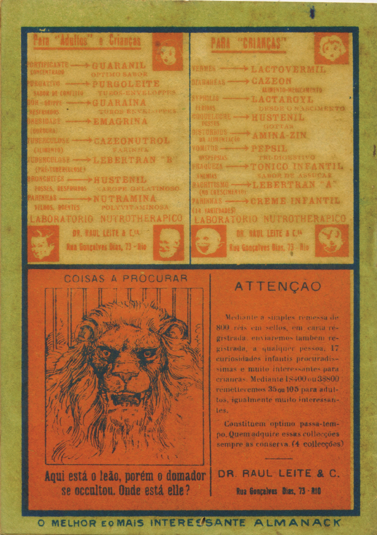 1928-4 - Almanaque de Farmácia - Contracapa