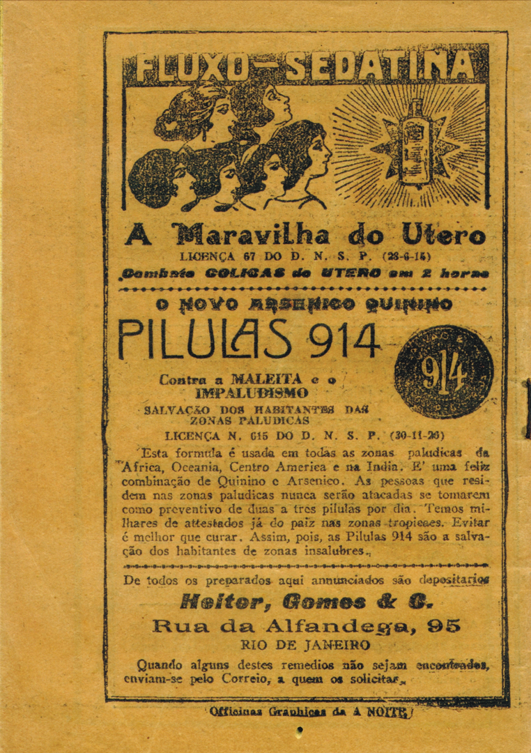 1928-5 - Almanaque de Farmácia - Contracapa