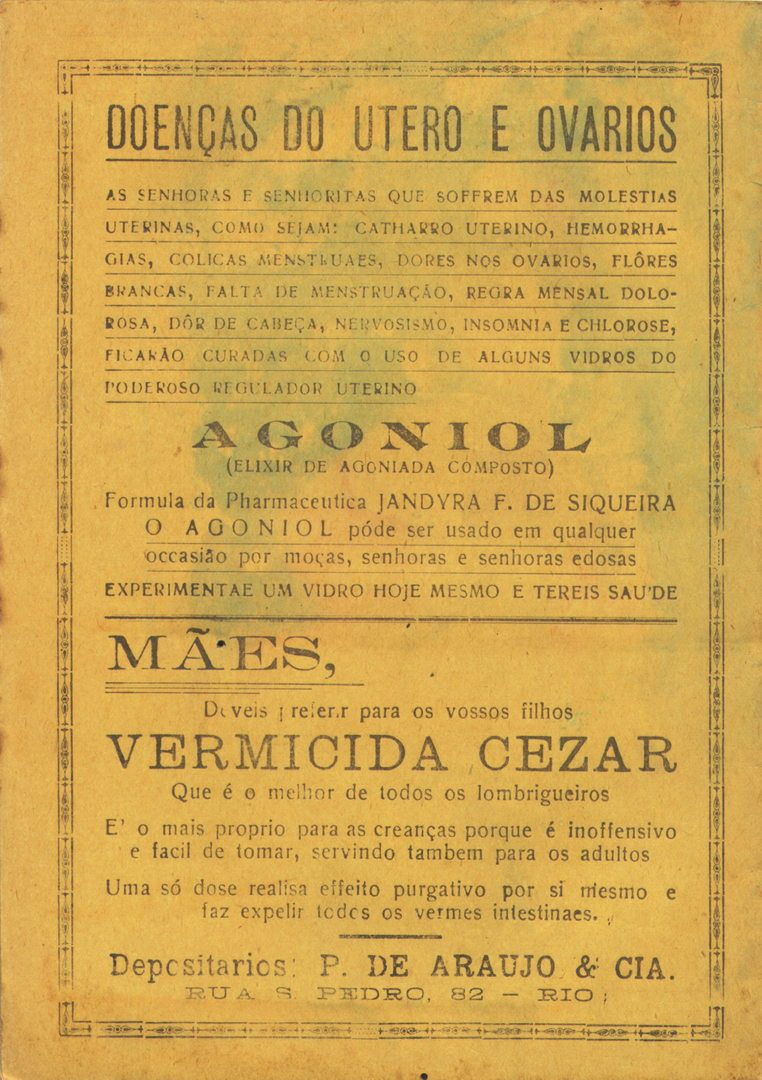 1929-5 - Almanaque de Farmácia - Contracapa