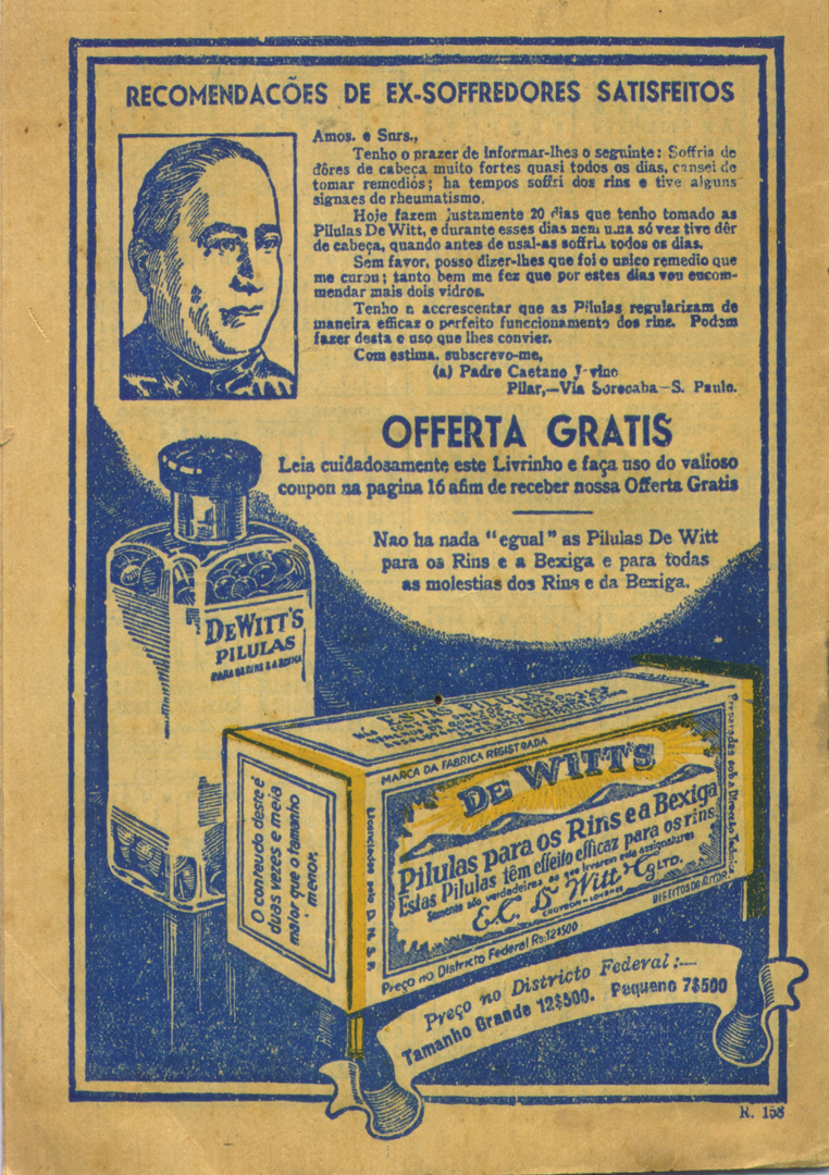 1938-4 - Almanaque de Farmácia - Contracapa