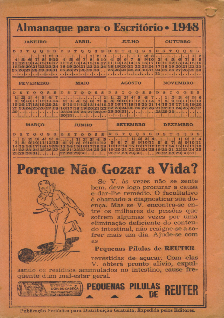 1948-5 - Almanaque de Farmácia - Contracapa