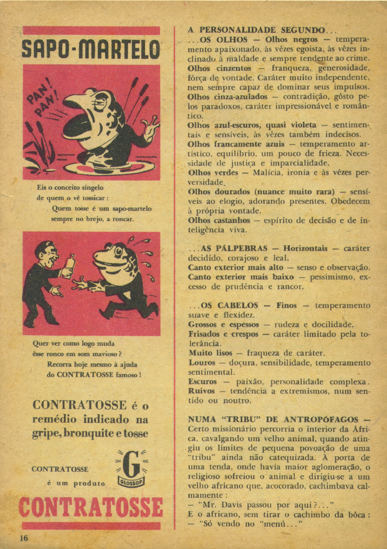 1952-3 - Almanaque de Farmácia - Contracapa