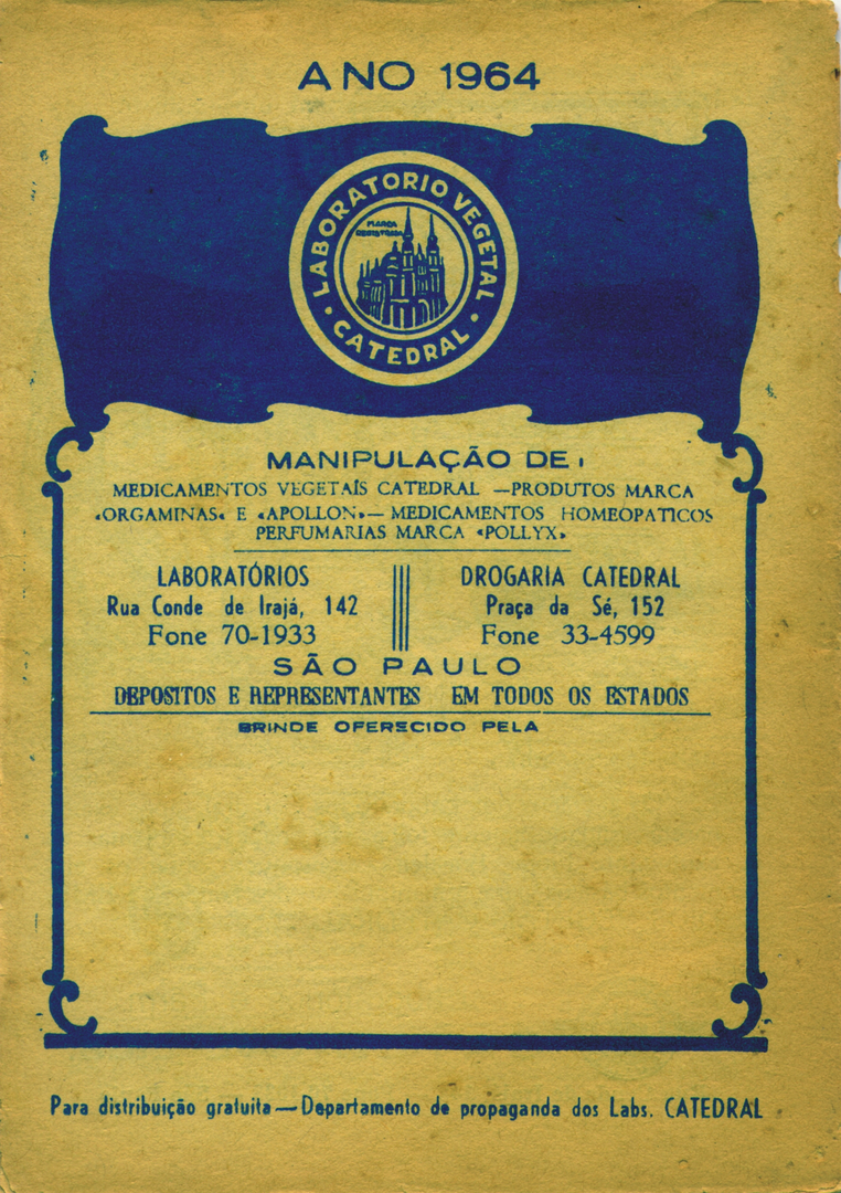 1964-1 - Almanaque de Farmácia - Contracapa