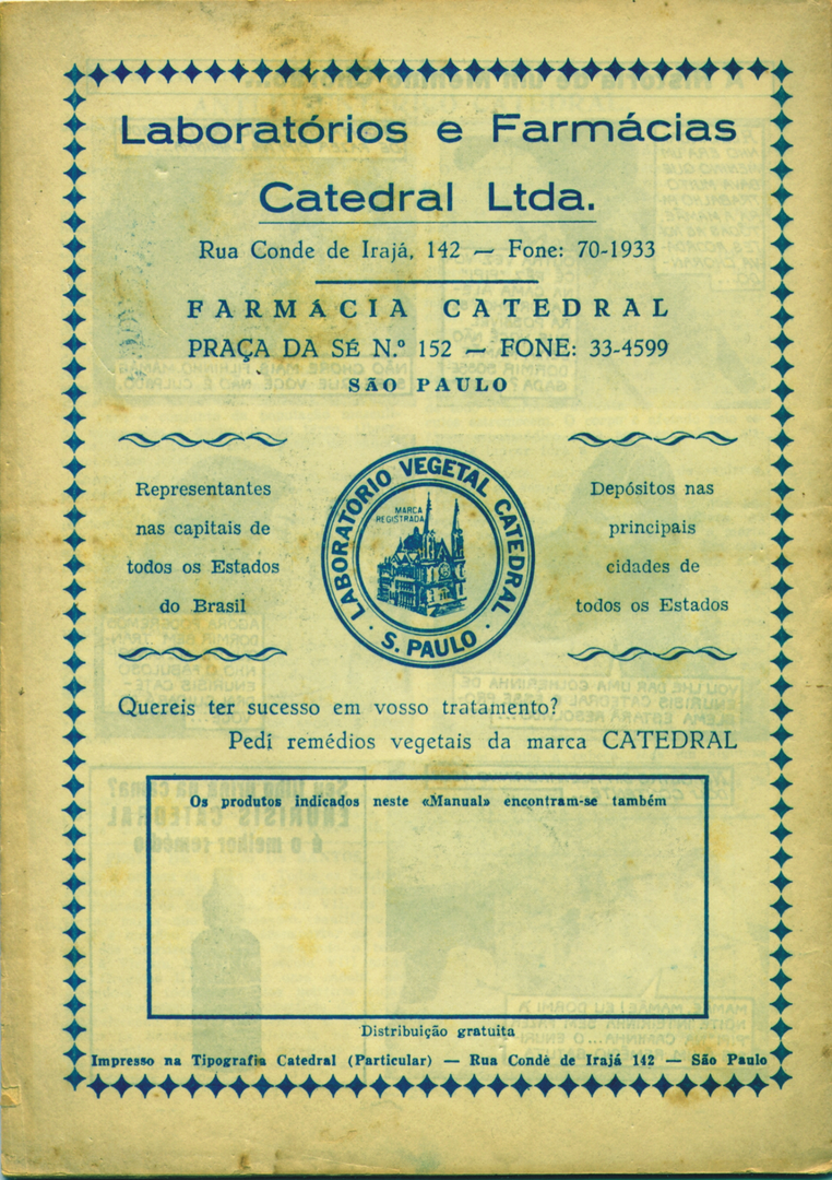 1969-2 - Almanaque de Farmácia - Contracapa