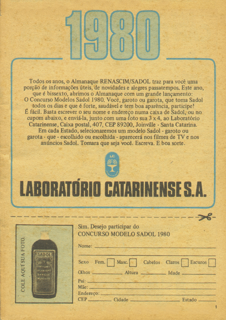 1980-1 - Almanaque de Farmácia - Capa